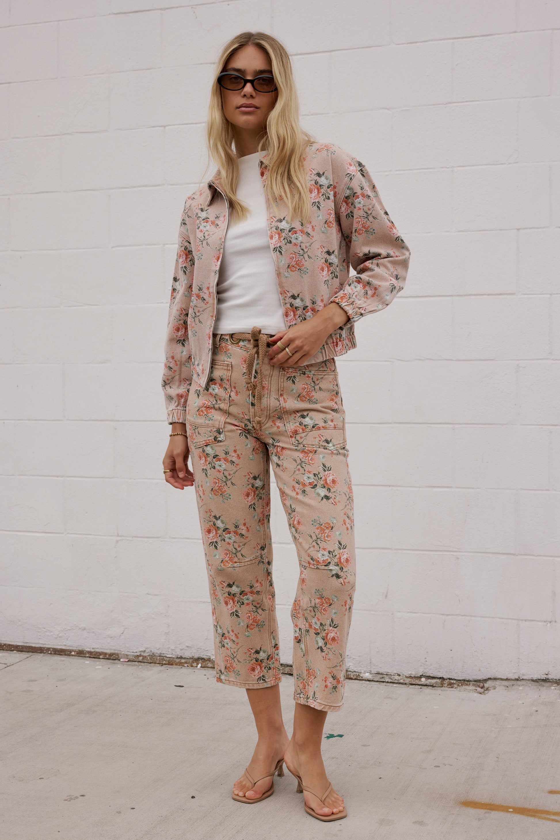 Kellie Floral Bomber Jacket in Vintage Ginger - FINAL SALE