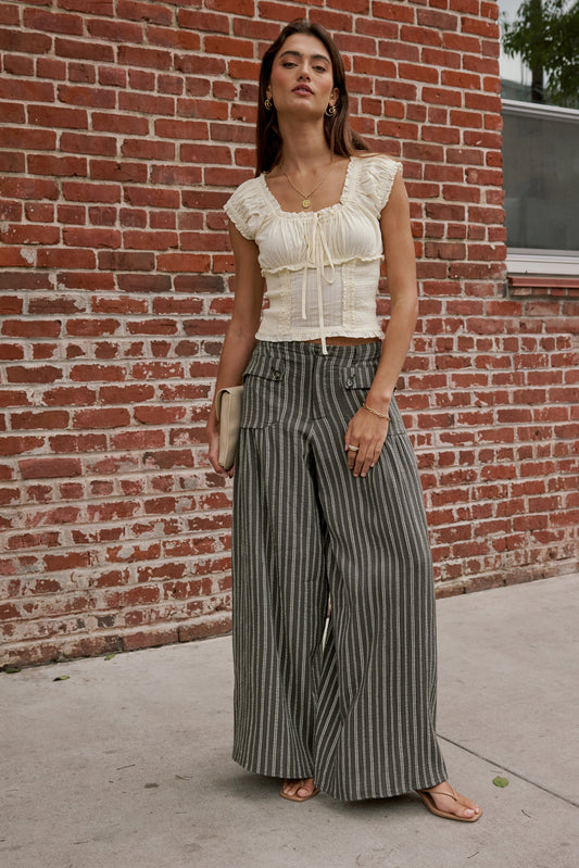 Mayson Wide Leg Pants in Olive - FINAL SALE