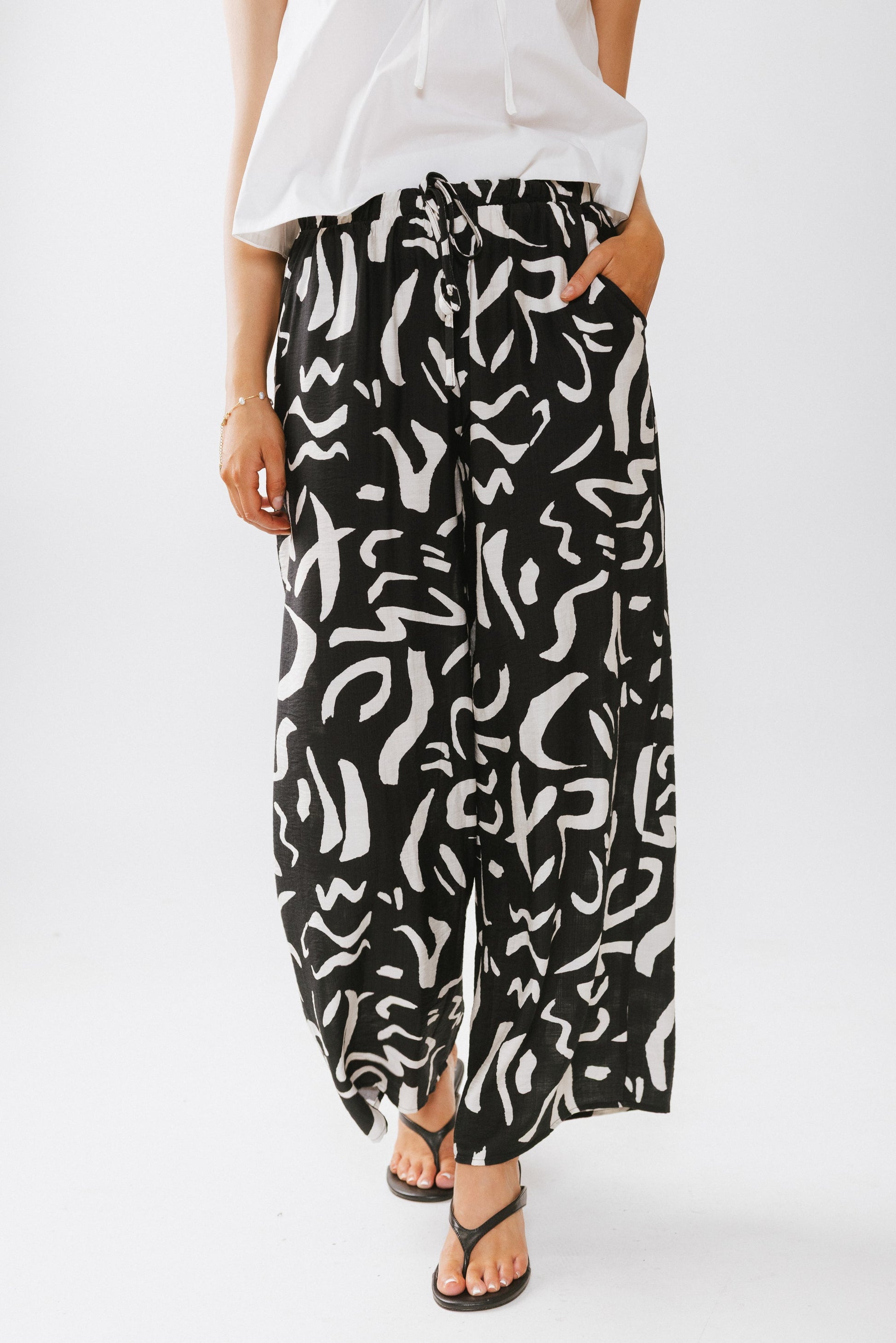 Dylan Wide Leg Pants in Black - FINAL SALE