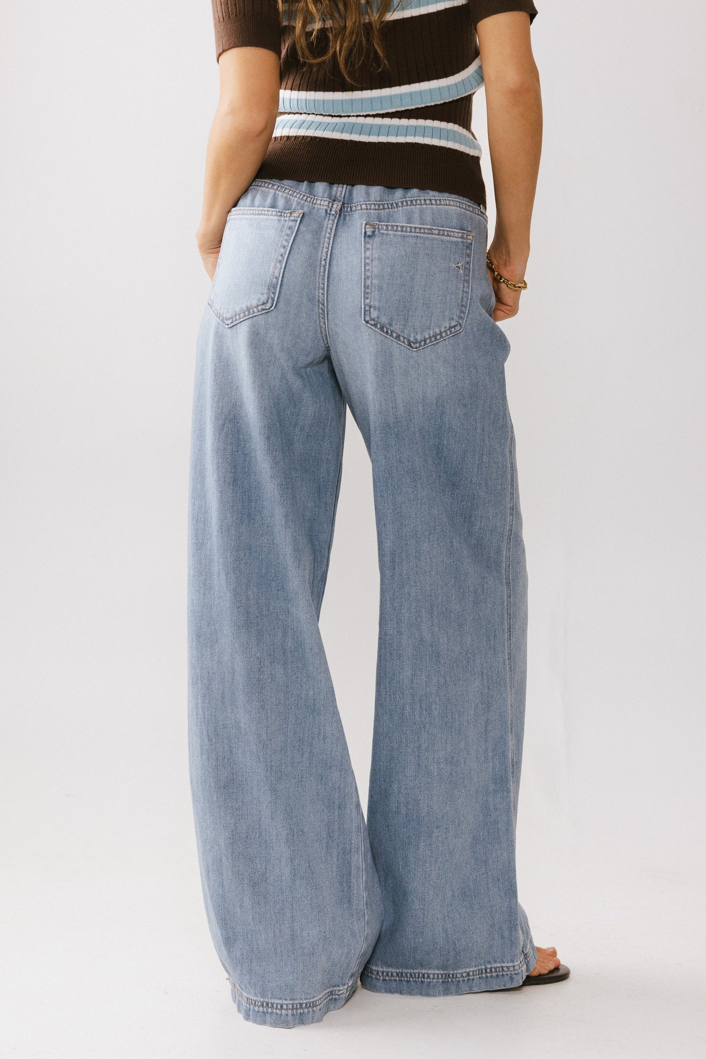 Eva Drawstring Wide Leg Jeans - FINAL SALE