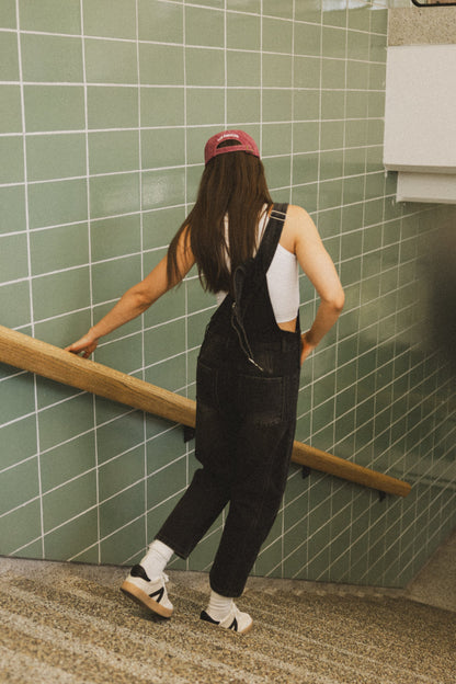 Tansy Denim Overalls in Black - FINAL SALE