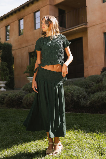 Micah Smocked Maxi Skirt in Teal - FINAL SALE