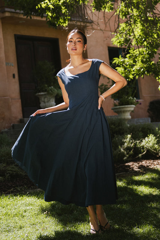 Colin Midi Dress in Navy - FINAL SALE