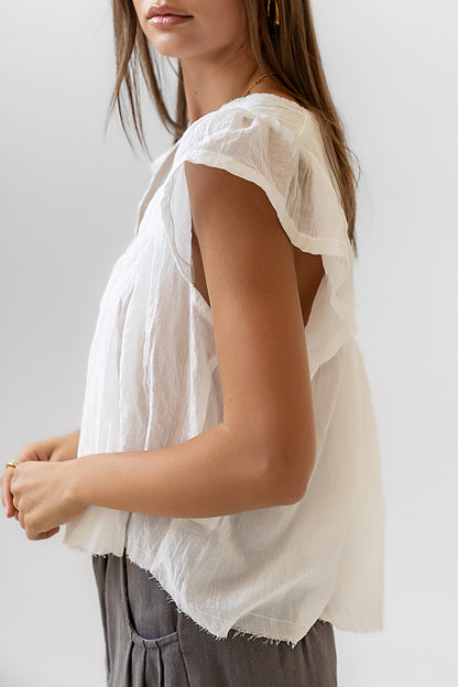 Leia Blouse in Cream - FINAL SALE