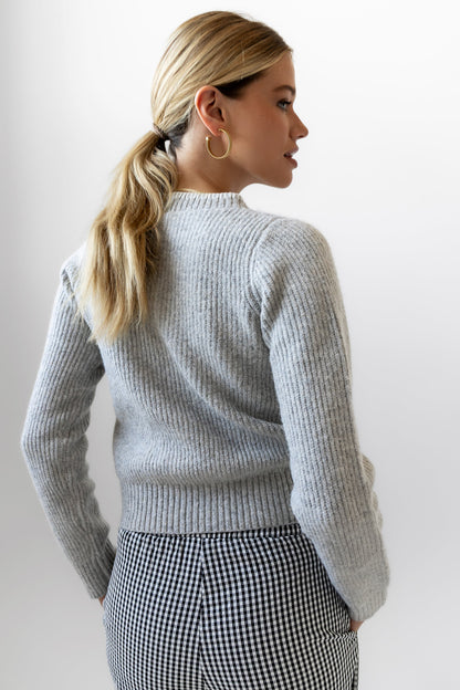 Darren Contrast Cardigan in Heather Grey - FINAL SALE