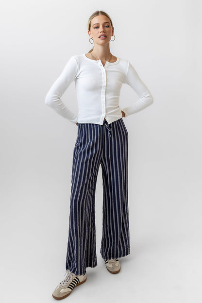 Ronan Striped Pants in Navy - FINAL SALE