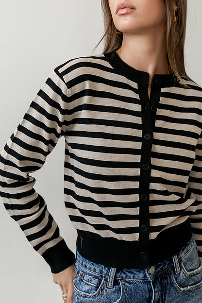Kali Striped Sweater in Taupe - FINAL SALE