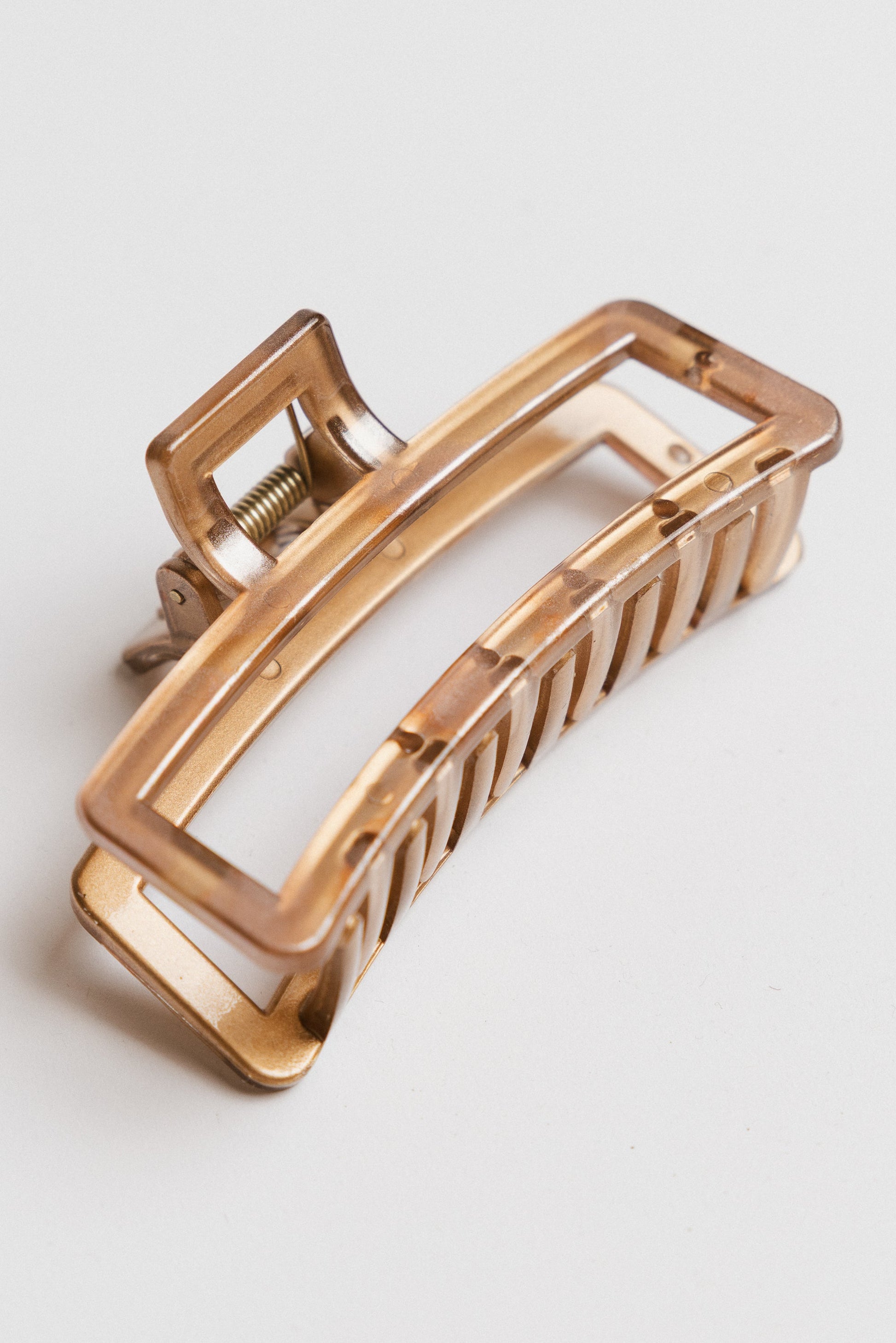 Abstract Cutout Claw Clip in Beige - FINAL SALE