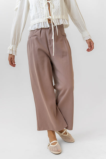 Casey Cropped Wide Leg Pants in Mauve - FINAL SALE