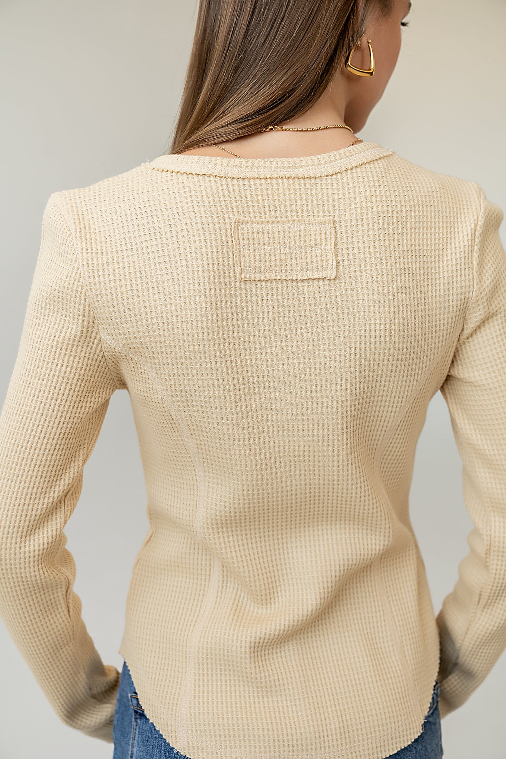 Cal Waffle Knit Top in Yellow - FINAL SALE