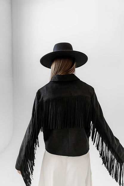 Bridget Fringe Jacket in Black
