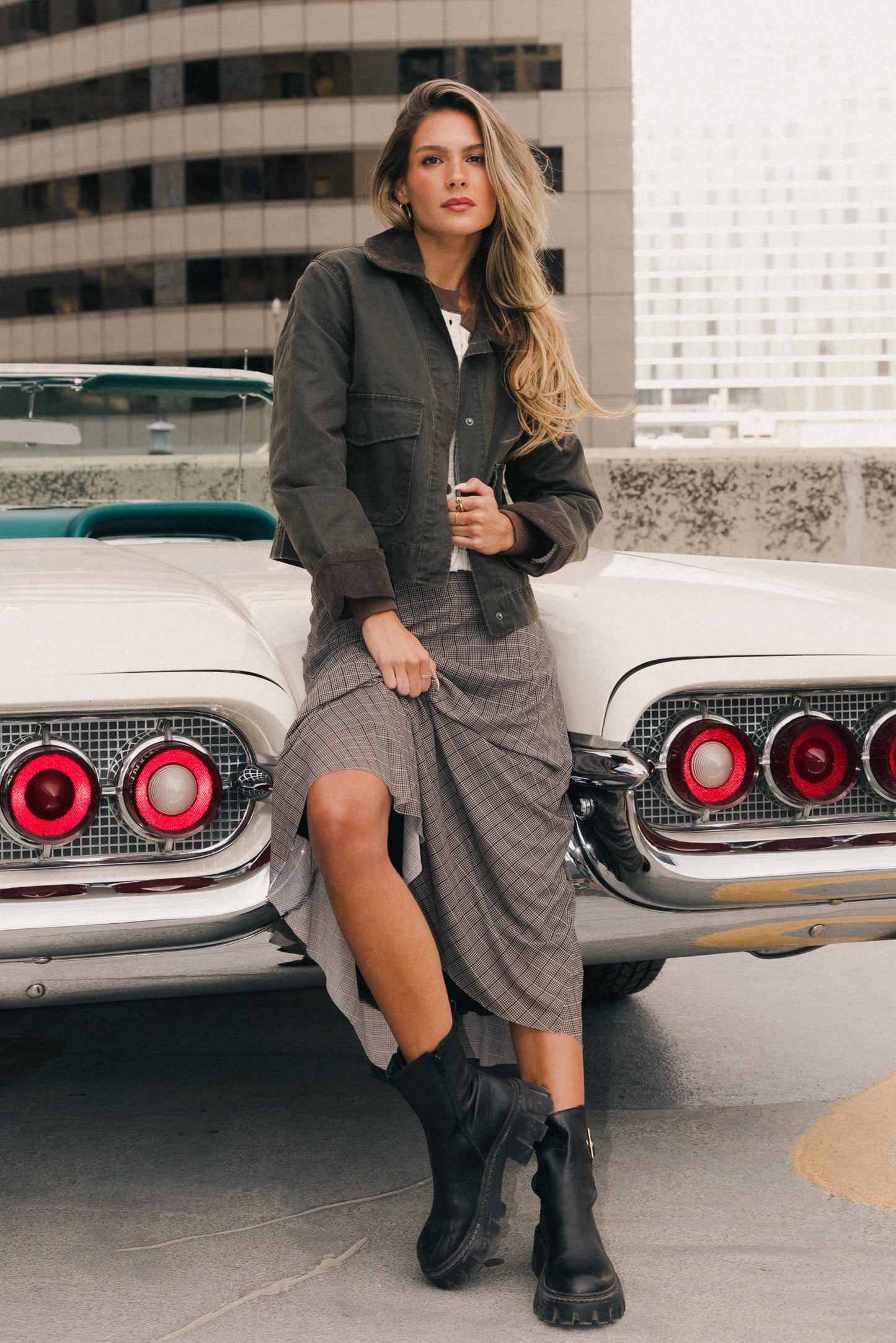 Krue Contrast Jacket in Olive - FINAL SALE