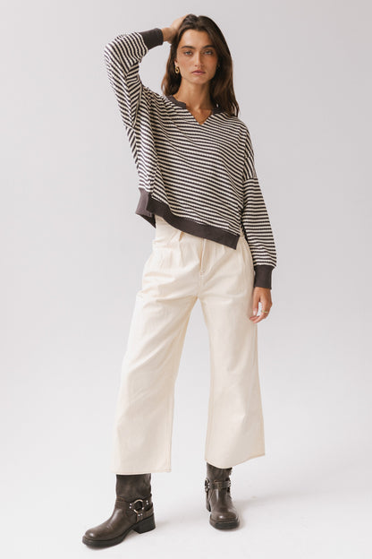 Casey Cropped Wide Leg Pants in Ivory - FINAL SALE