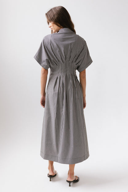 Collins Striped Maxi Dress in Grey