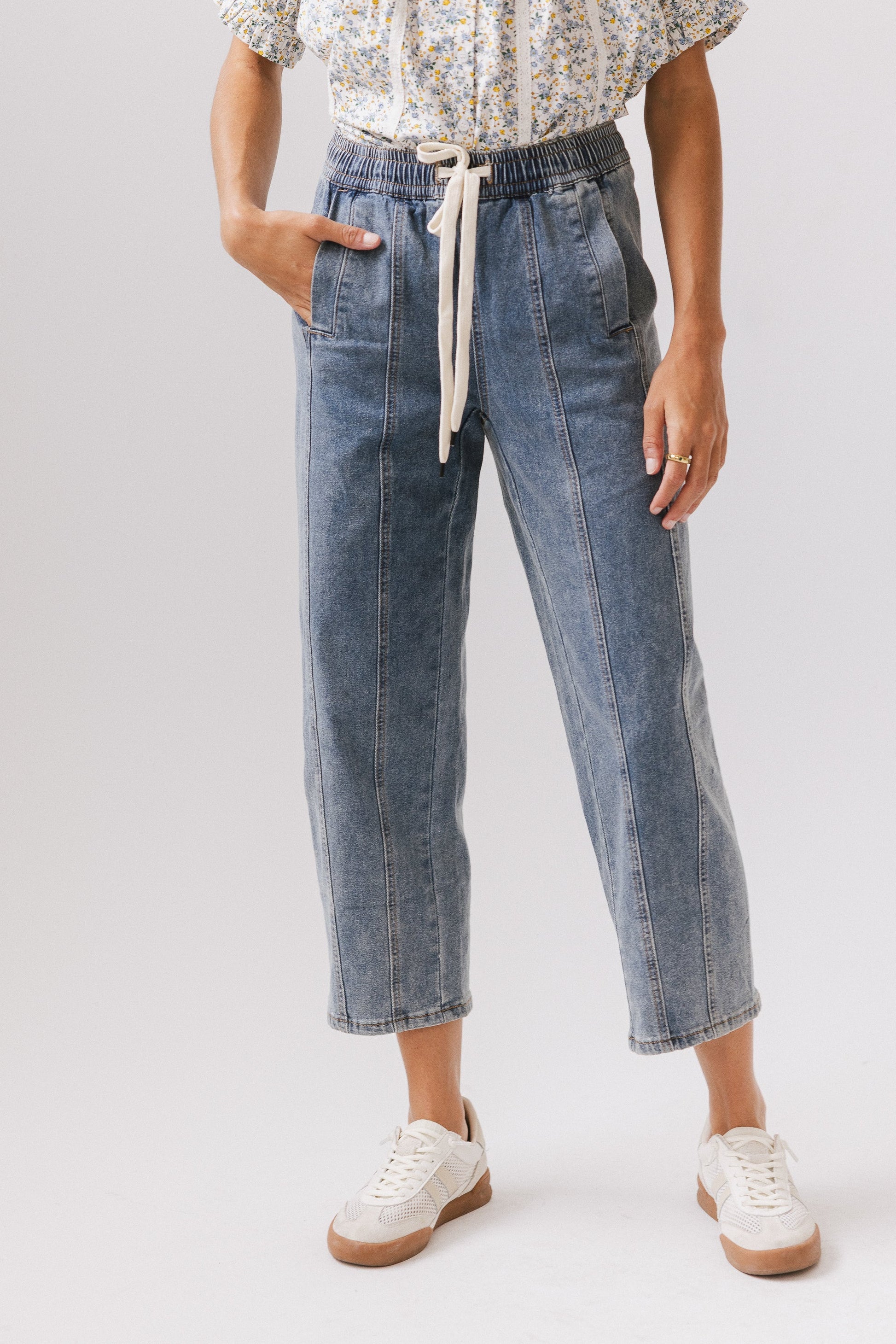 Khai Cropped Pants in Denim - FINAL SALE