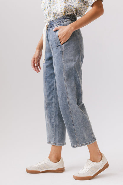 Khai Cropped Pants in Denim - FINAL SALE