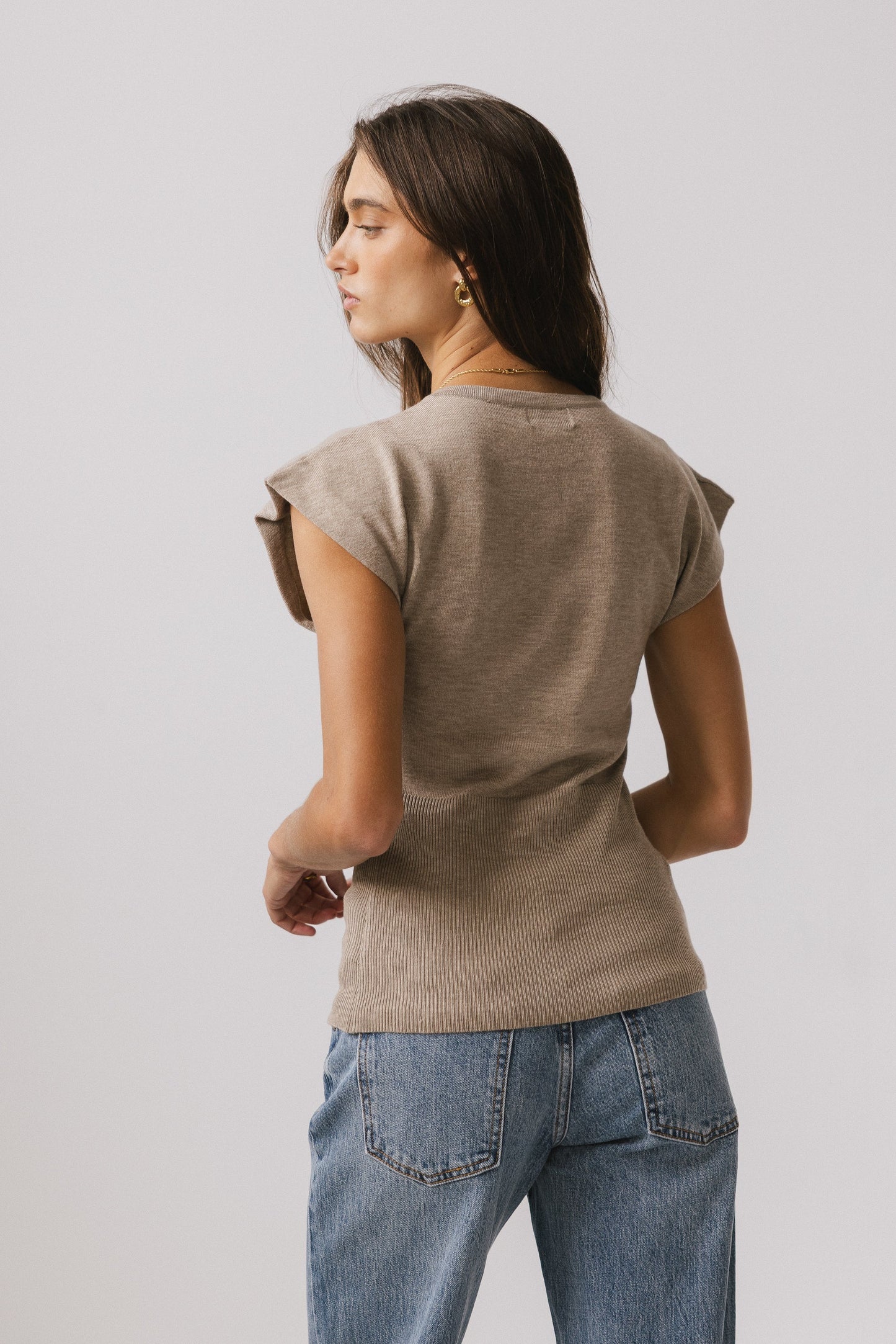 Marco Knit Top in Taupe