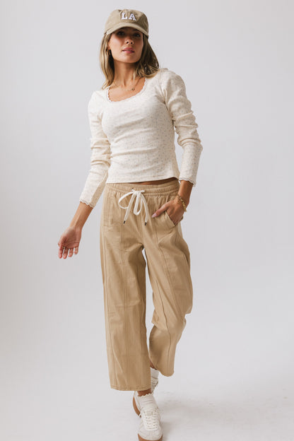 Khai Cropped Pants in Tan - FINAL SALE