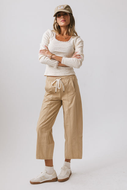 Khai Cropped Pants in Tan - FINAL SALE