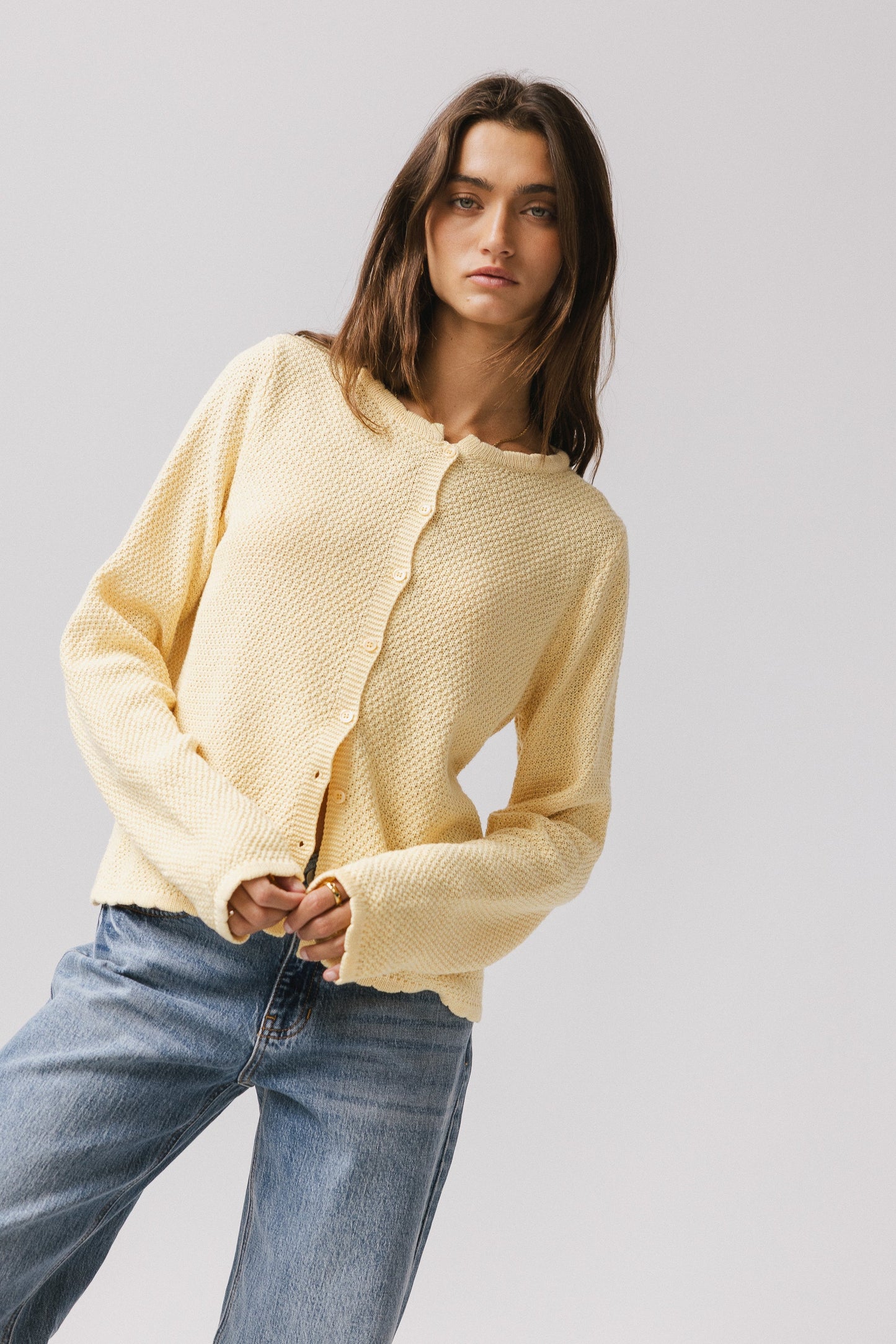 Azuline Knit Cardigan in Yellow - FINAL SALE