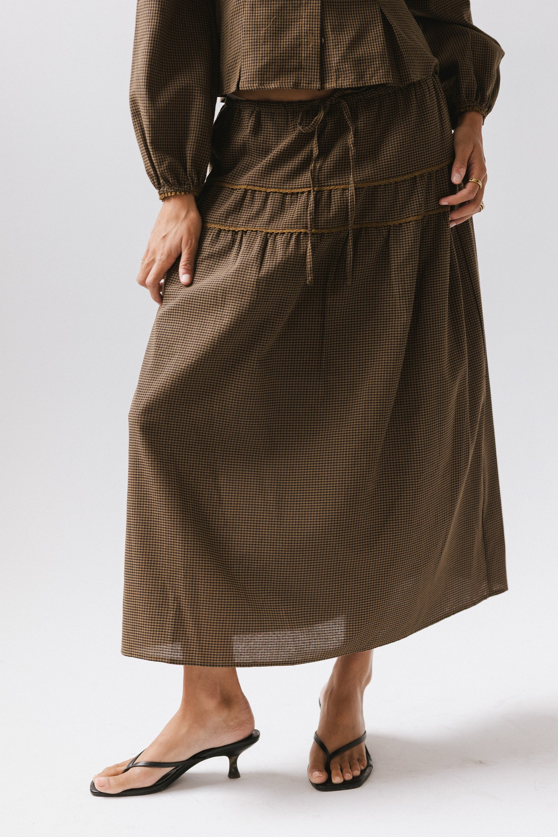 Keira Gingham Midi Skirt - FINAL SALE