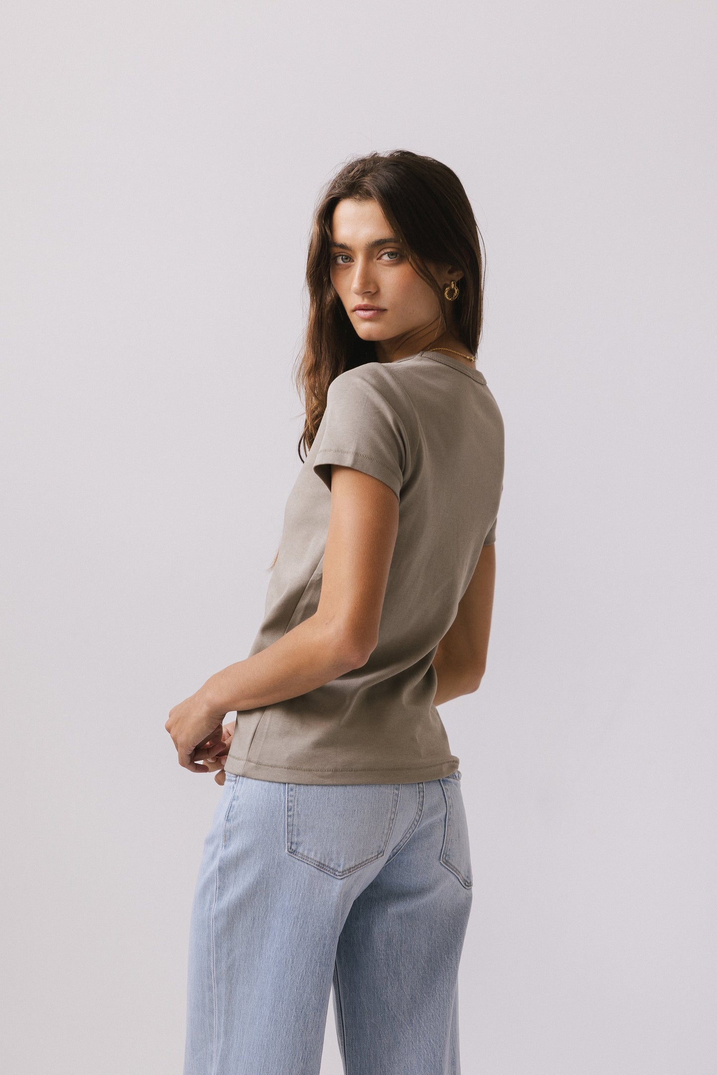 Mckenna T-Shirt in Taupe - FINAL SALE