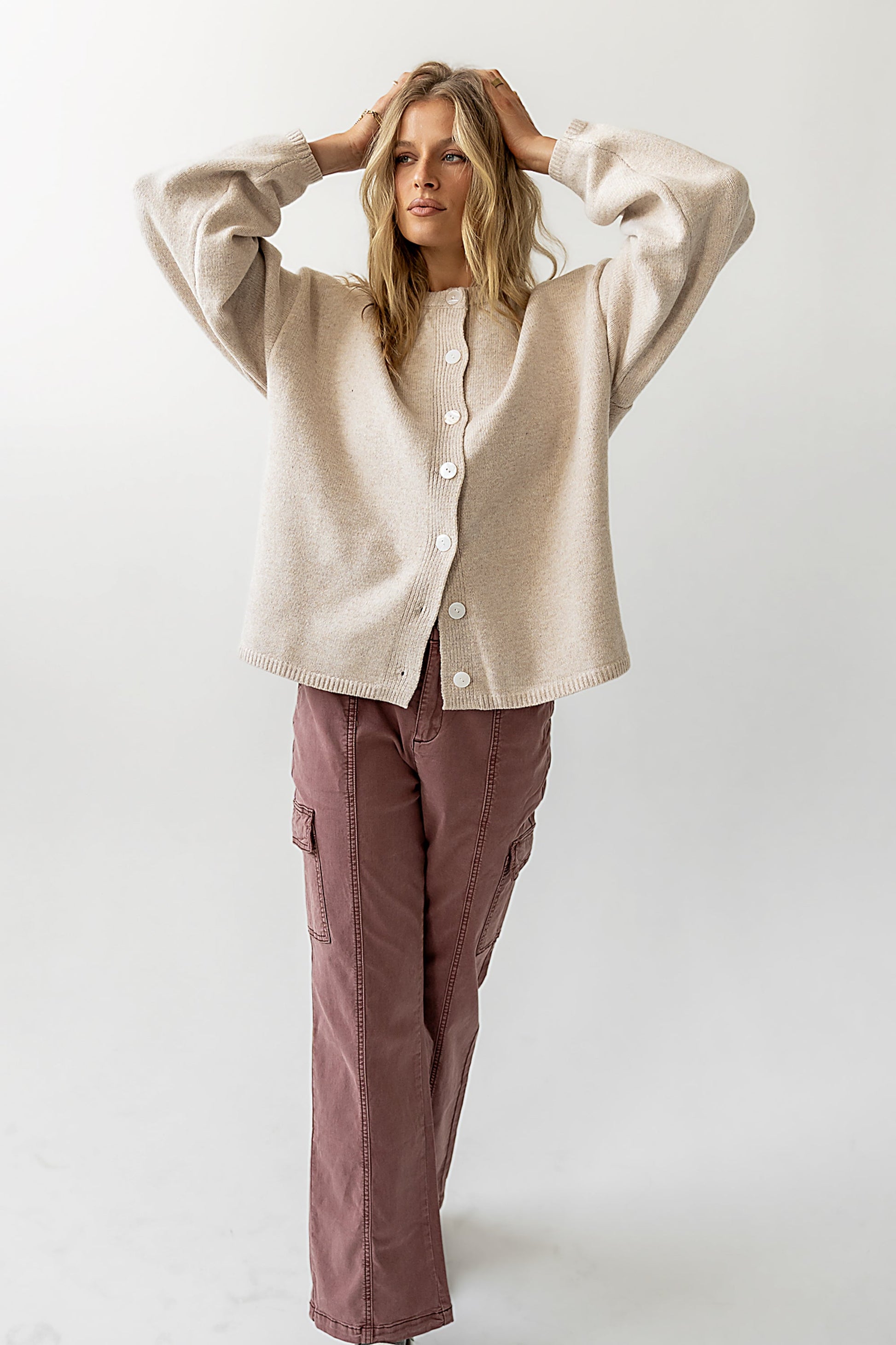 Kaia Knit Cardigan in Oatmeal