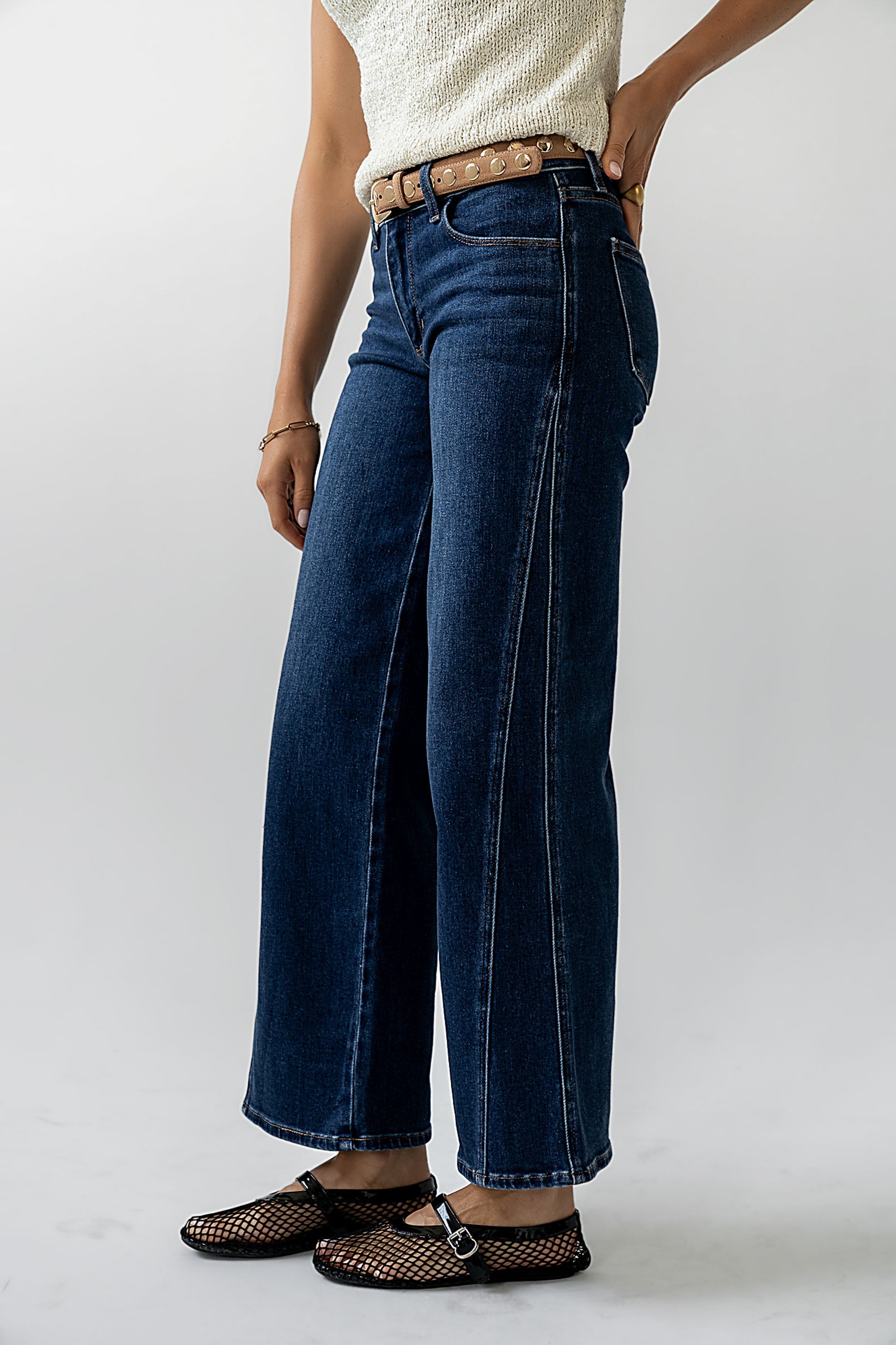 Kate Wide Leg Jeans in Dark Wash