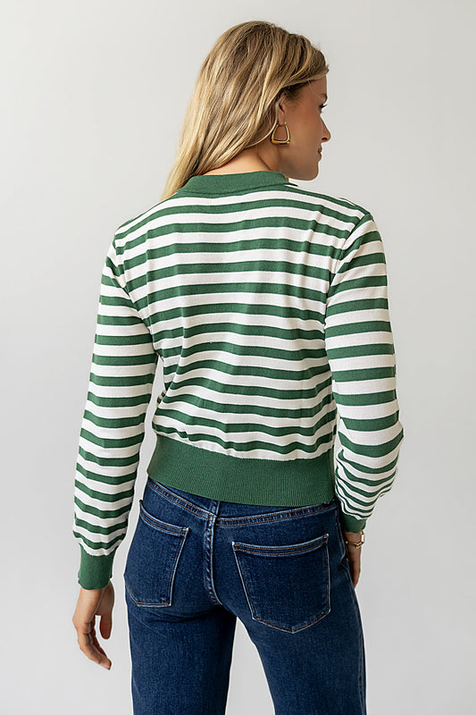 Kali Striped Sweater in Green - FINAL SALE