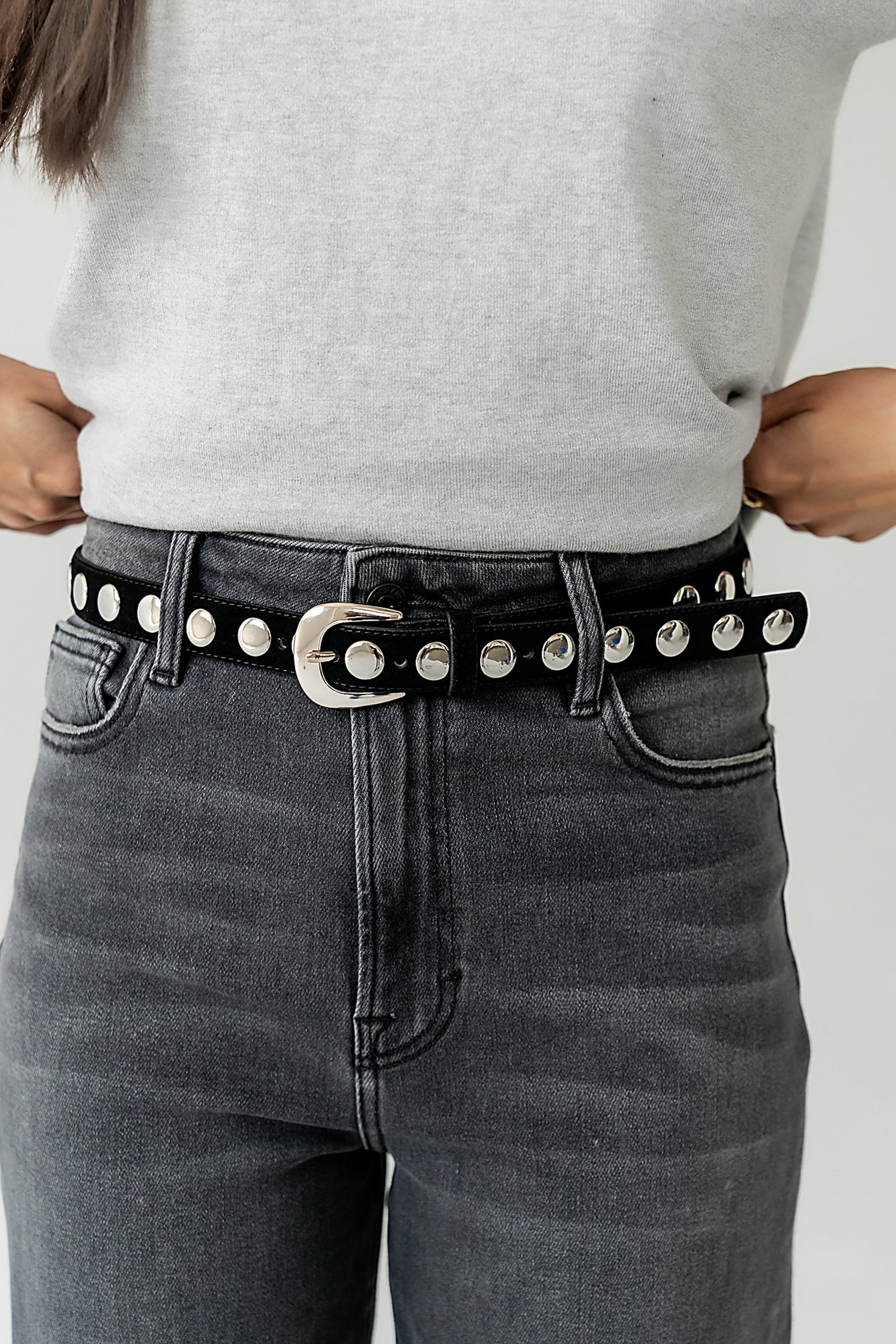 Lilah Studded Belt in Black