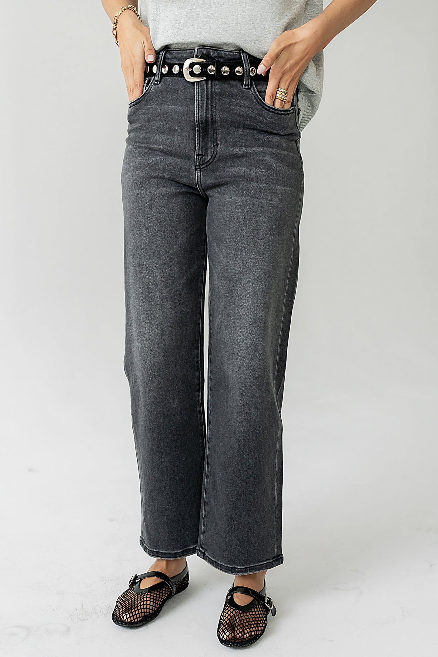 Lilah Studded Belt in Black