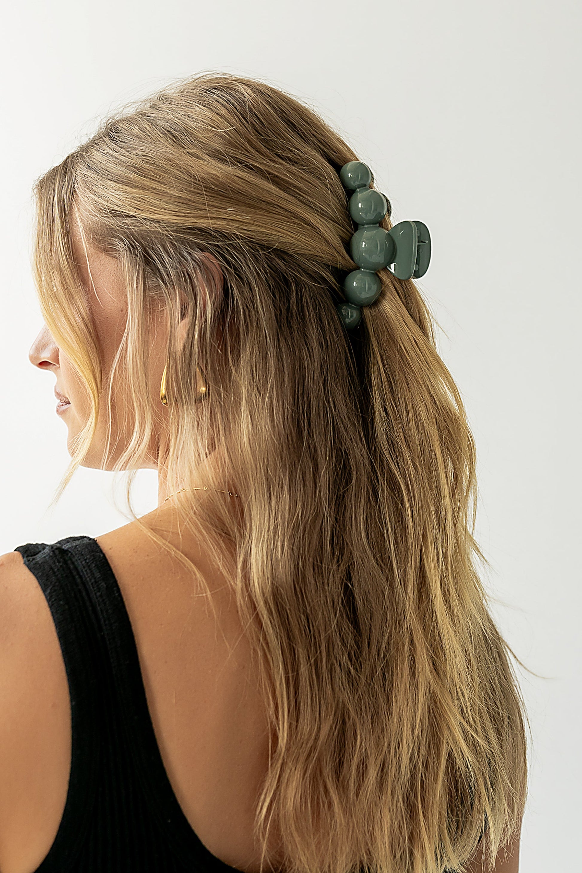 Pearl Claw Clip in Sage