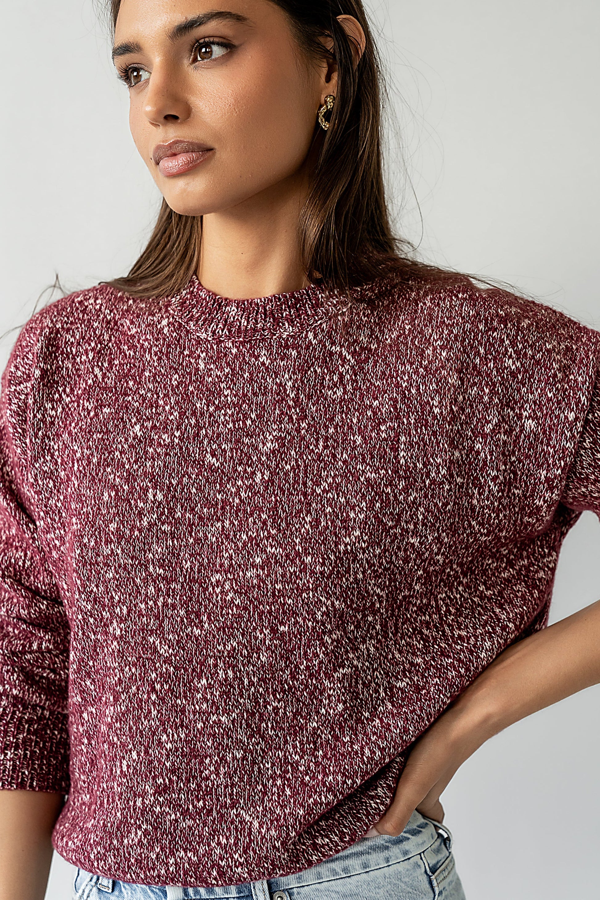 Daphne Knit Sweater in Burgundy