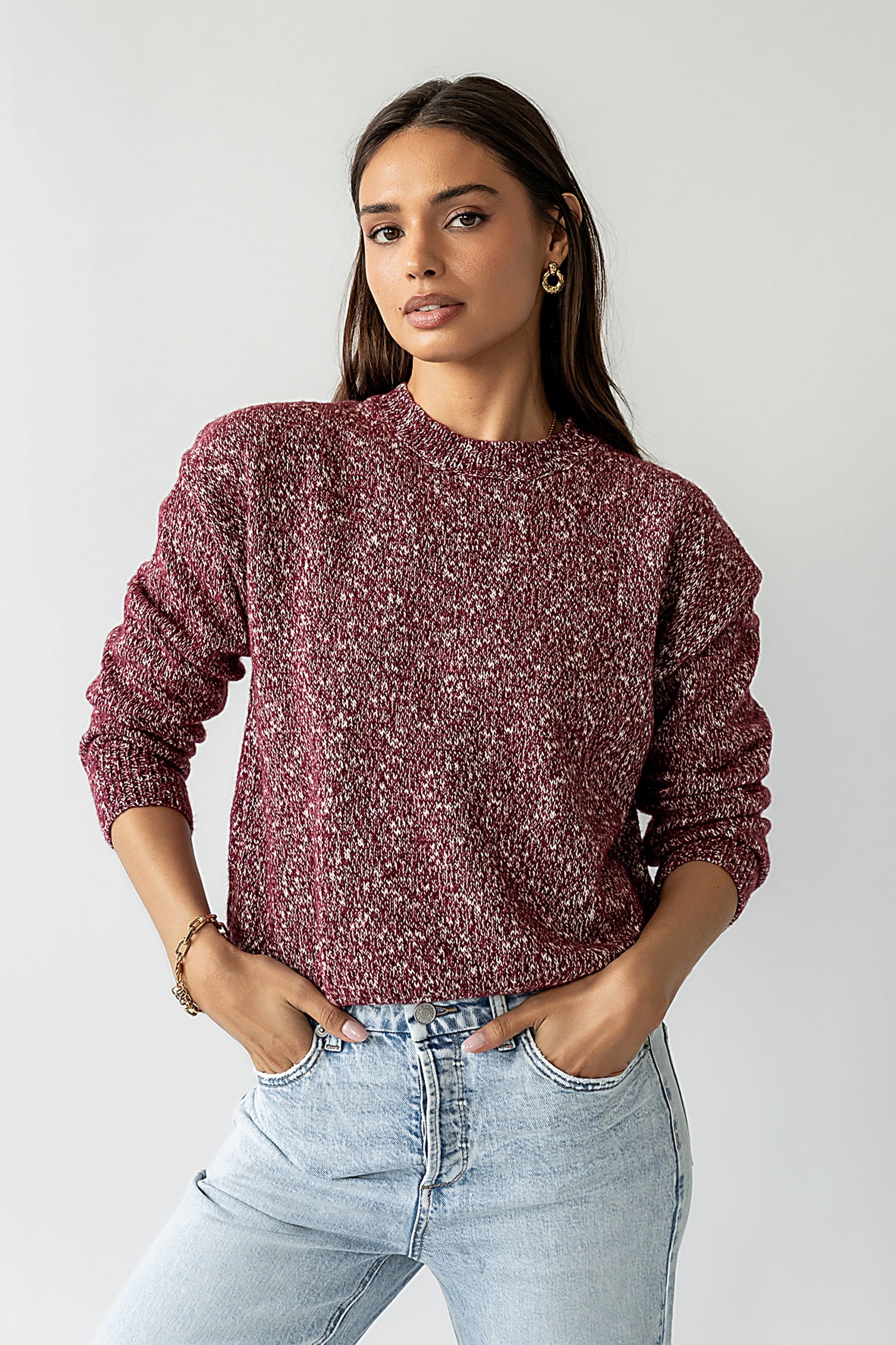 Daphne Knit Sweater in Burgundy