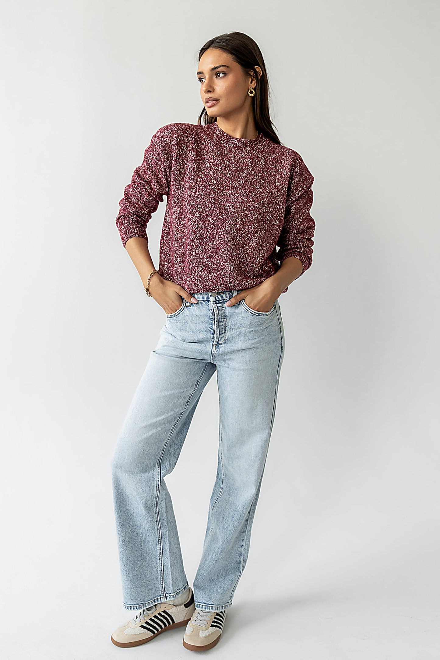 Daphne Knit Sweater in Burgundy