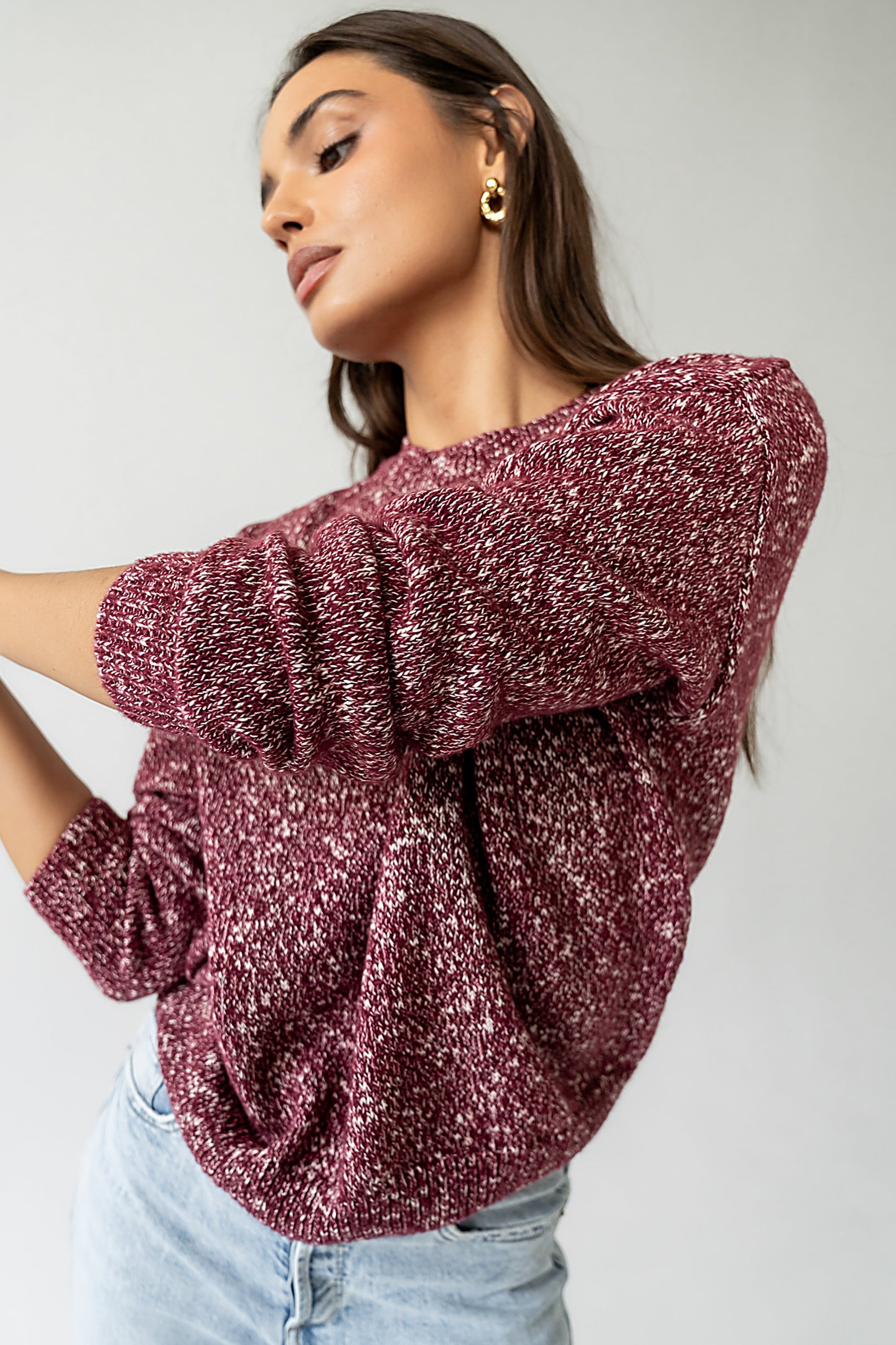 Daphne Knit Sweater in Burgundy