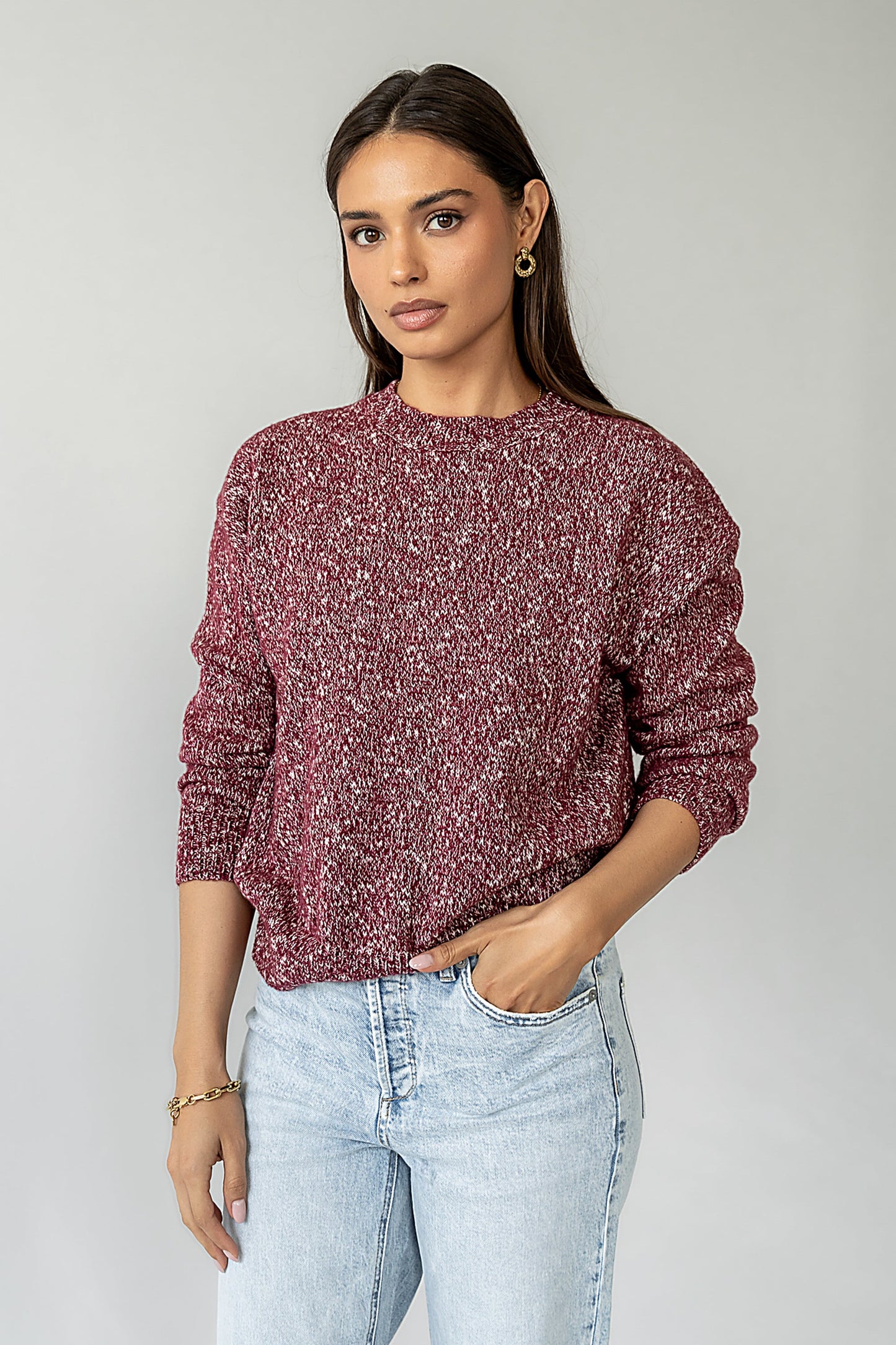 Daphne Knit Sweater in Burgundy