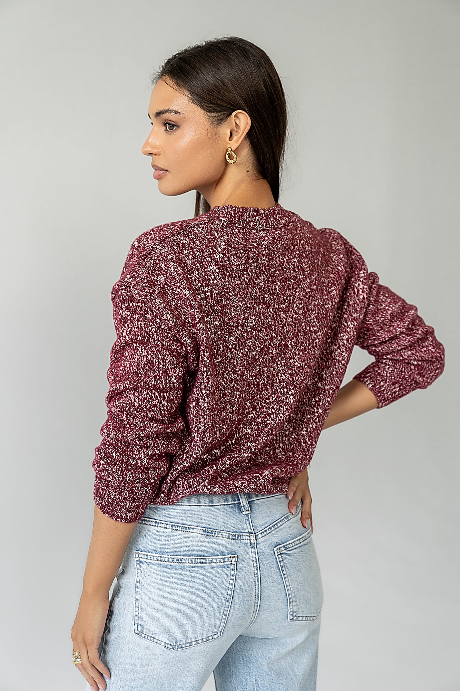 Daphne Knit Sweater in Burgundy
