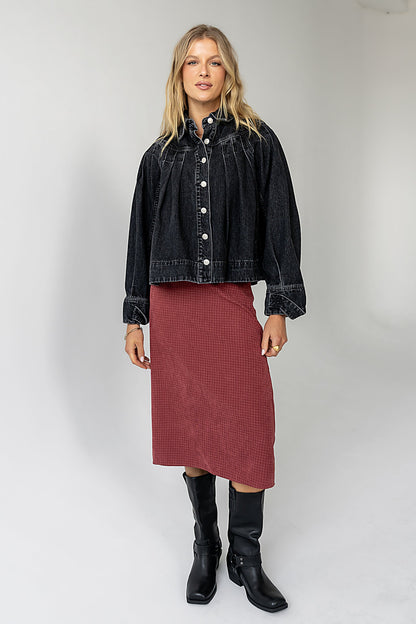 Miley Midi Skirt in Maroon - FINAL SALE