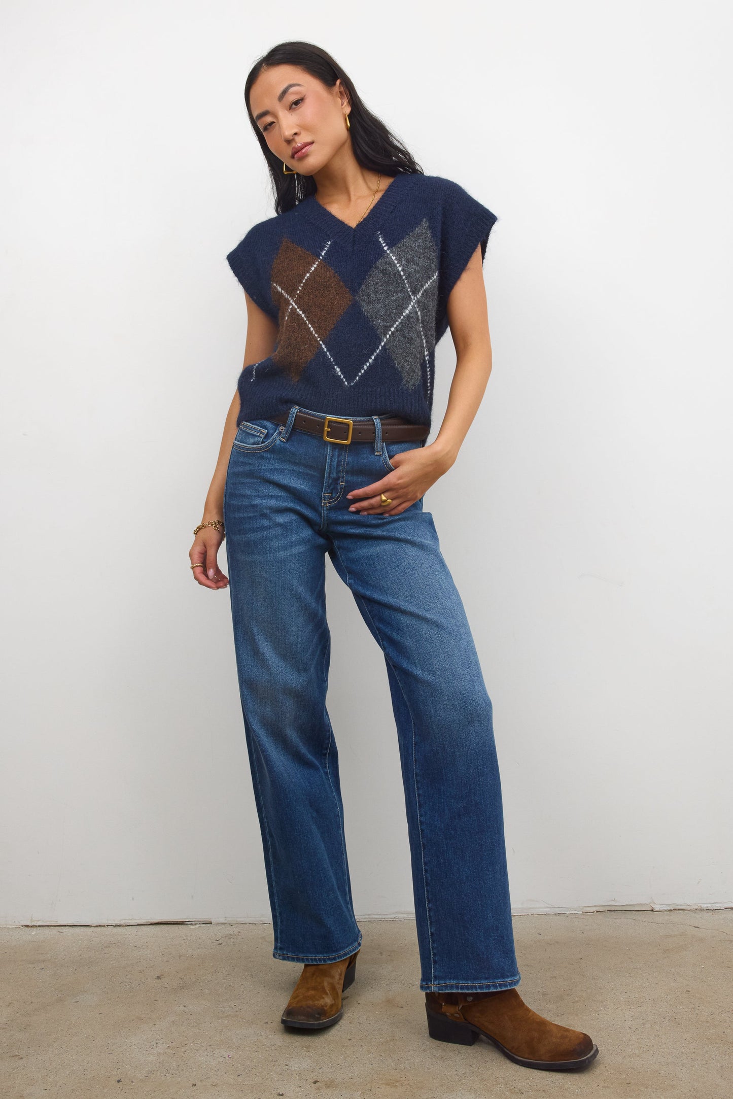 Jessie Sweater Vest in Navy - FINAL SALE
