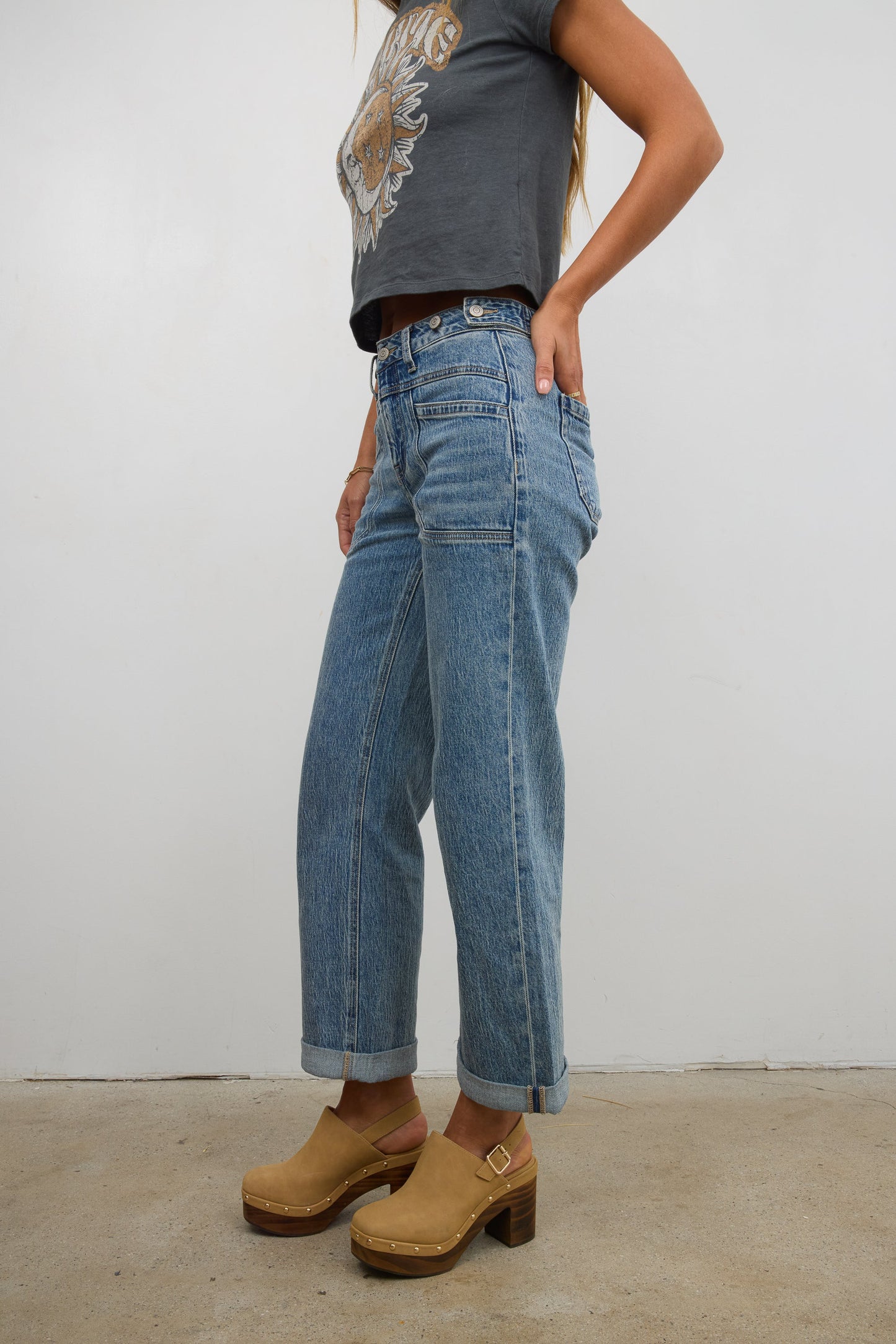 Amber Wide Leg Jeans in Medium Wash - FINAL SALE