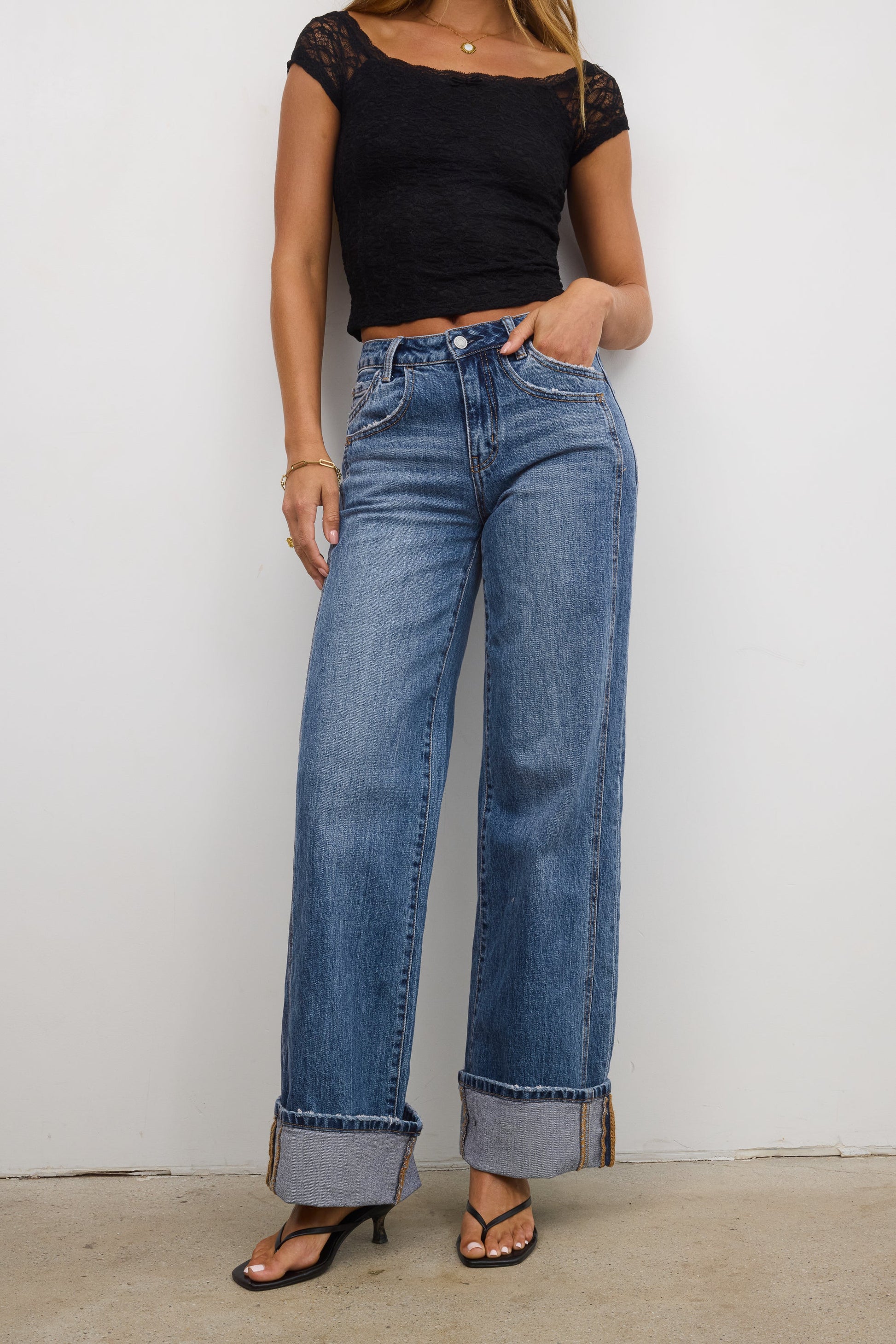 Kyla Cuffed Baggy Jeans - FINAL SALE