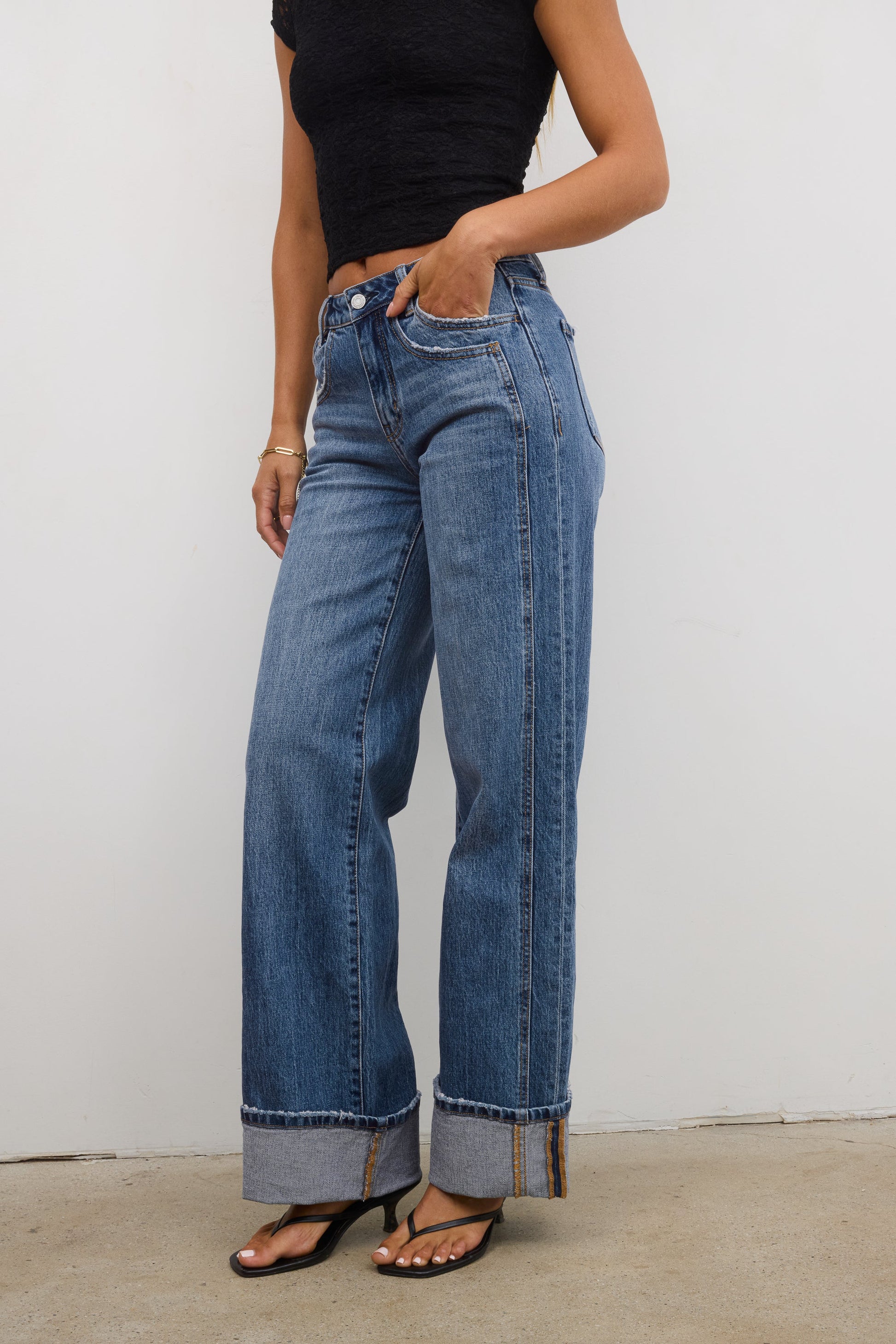 Kyla Cuffed Baggy Jeans - FINAL SALE