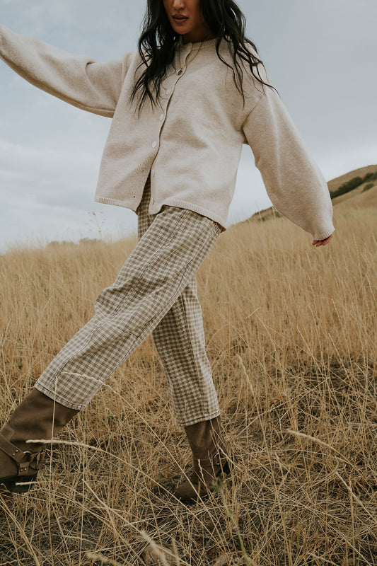 Nala Plaid Barrel Jeans - FINAL SALE