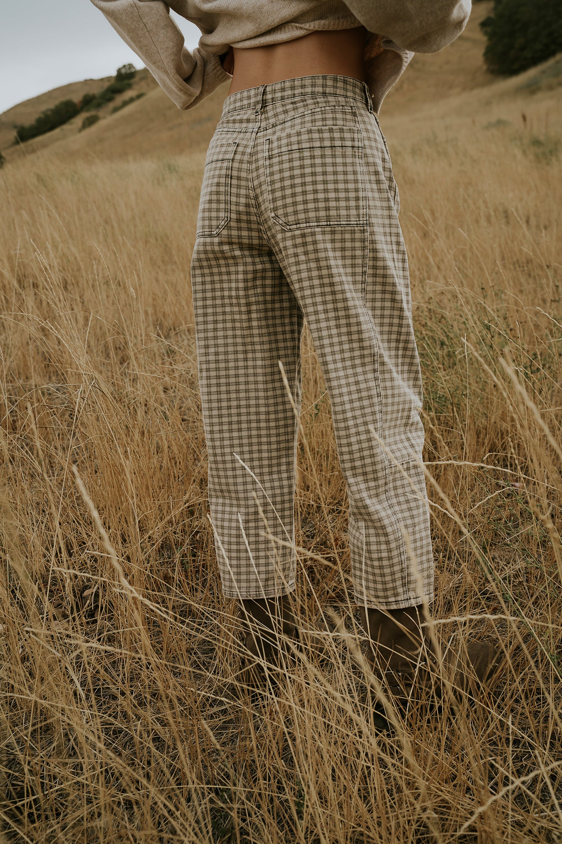 Nala Plaid Barrel Jeans - FINAL SALE