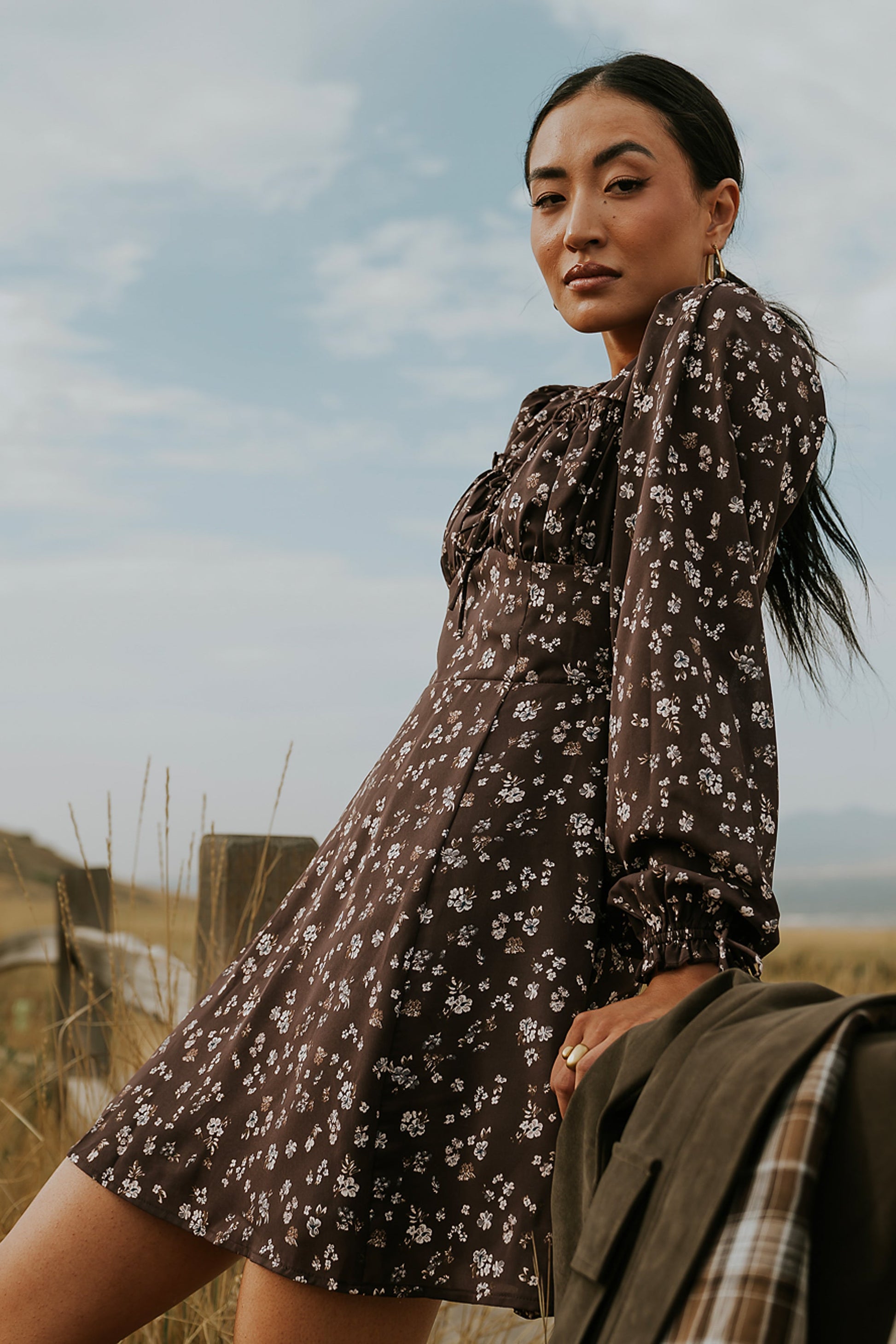 Myles Floral Mini Dress in Burgundy - FINAL SALE