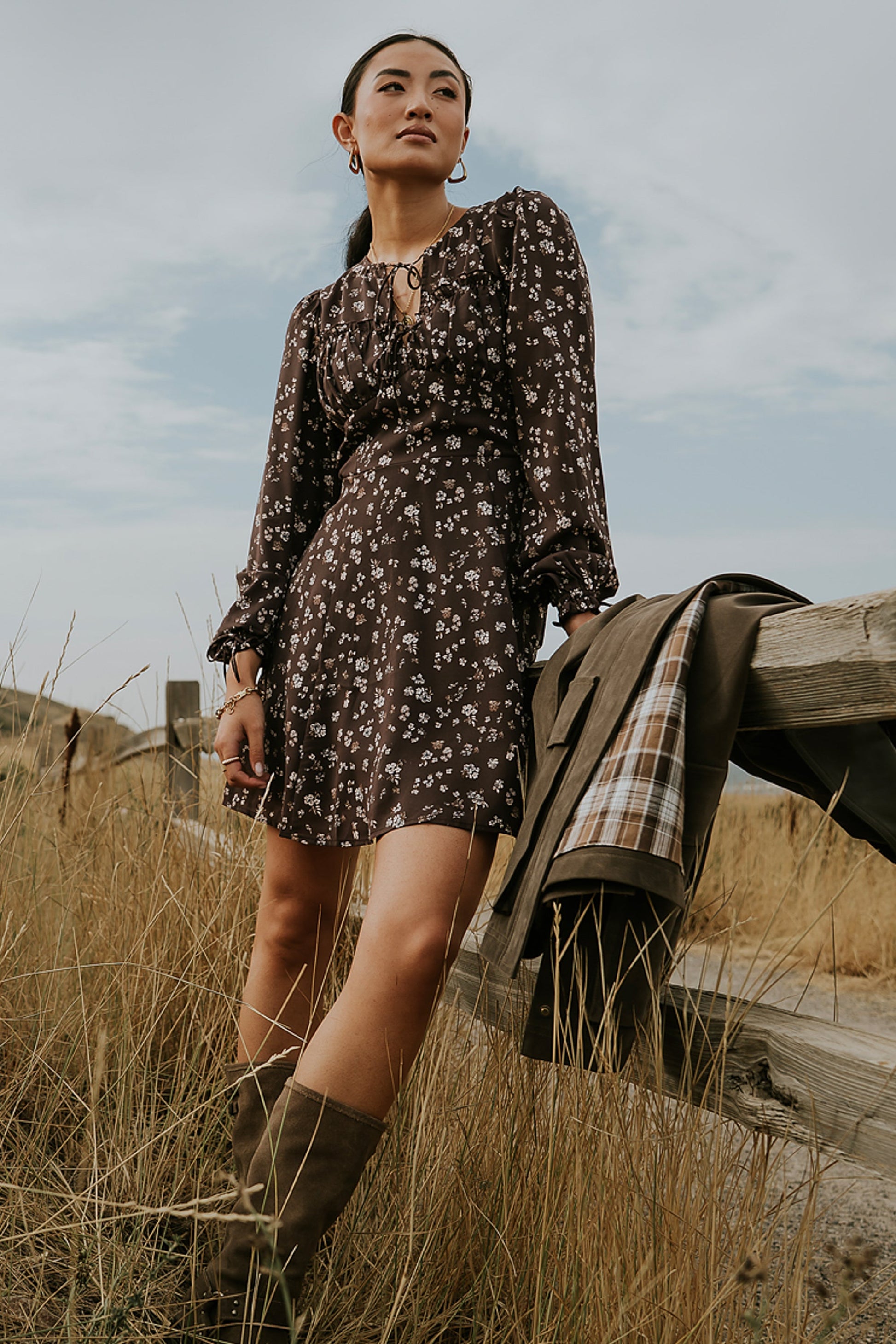 Myles Floral Mini Dress in Burgundy - FINAL SALE