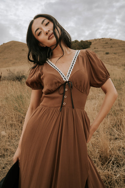 Kaydence Maxi Dress in Brown - FINAL SALE