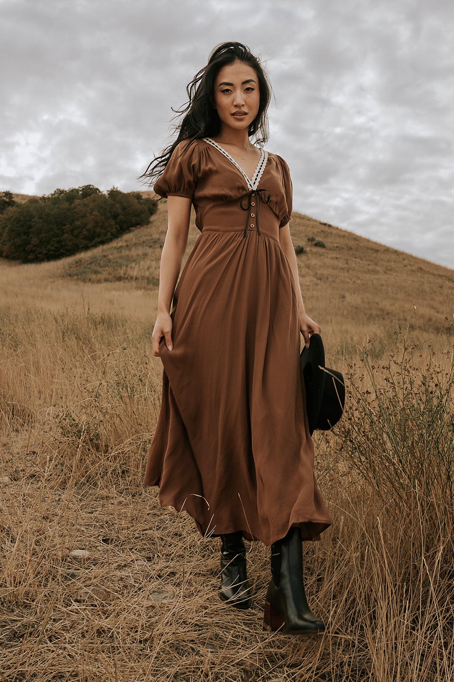 Kaydence Maxi Dress in Brown - FINAL SALE
