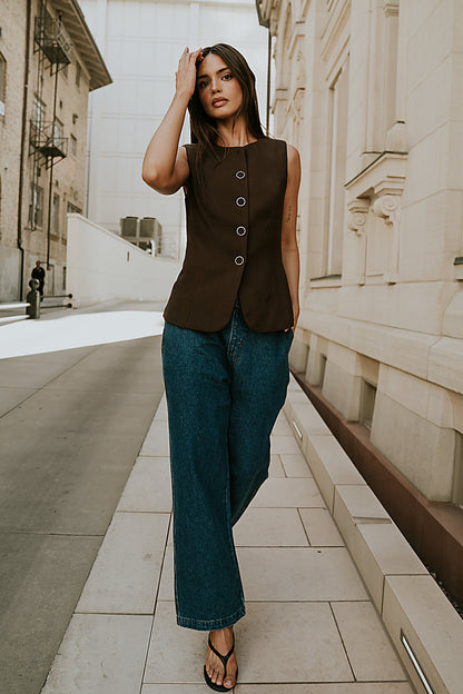 Penny Button Up Vest - FINAL SALE